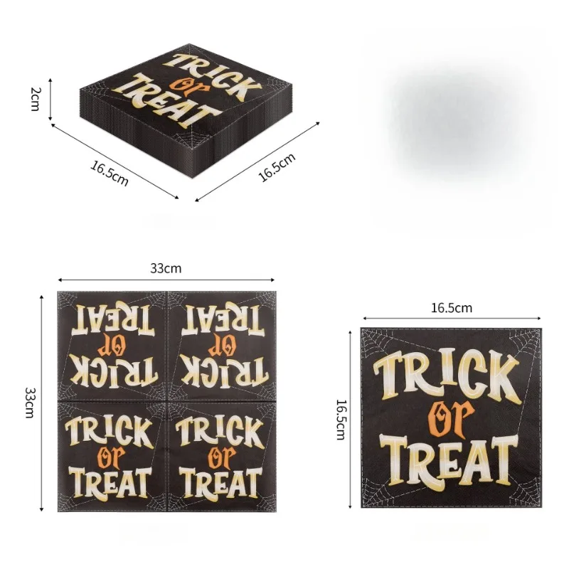 20 قطعة 25/33 سنتيمتر 2رقائق هالوين الكرتون المطبوعة المناديل جو الحفلات ورق تزيين الإبداعية جدارية ورقة DIY Decoupage ورقة