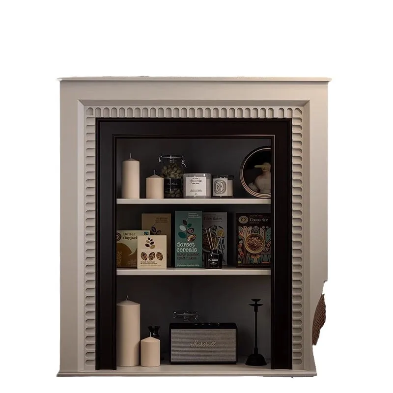 corner triangle fireplace decorative cabinet, solid wood European corner irregular electronic fireplace can be DZ American style
