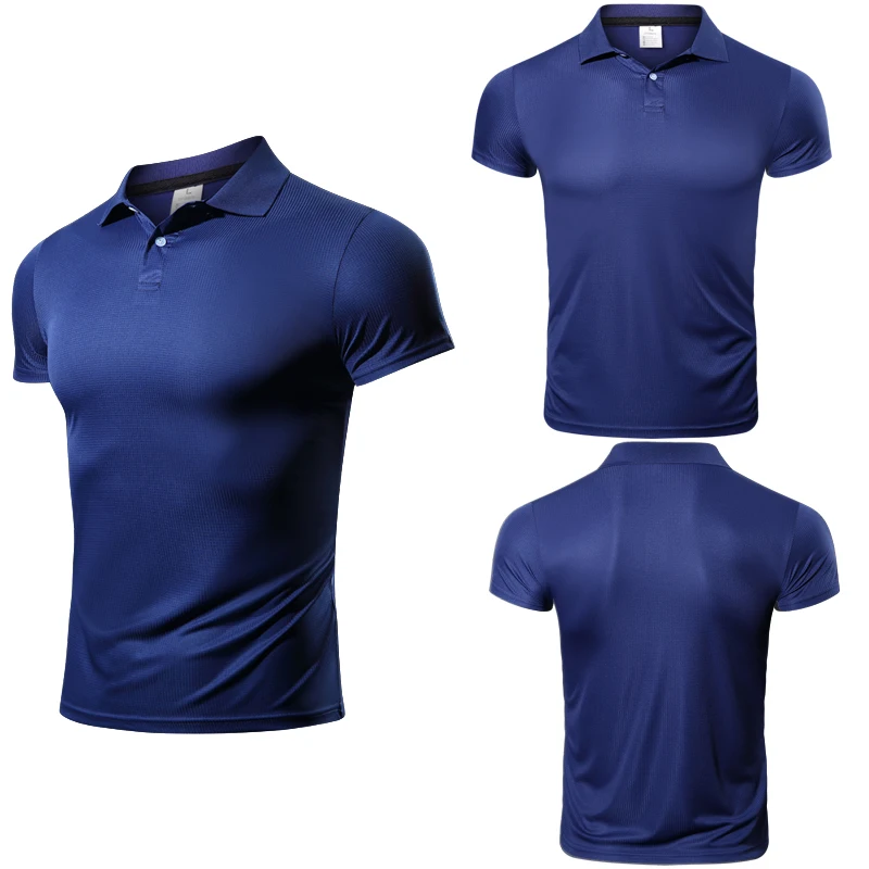 100% Polyester T Shirt Für Männer Sportswear Casual Kragen Camisetas Sport Top Quick Dry und Leichte Kleidung Männer der Trainingsanzug – Detail 31