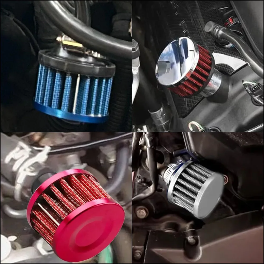 12mm/25mm Motorcycle Cold Air Intake Filter Kit Crank Case Vent Cover Breather for Car Engine Air Filters