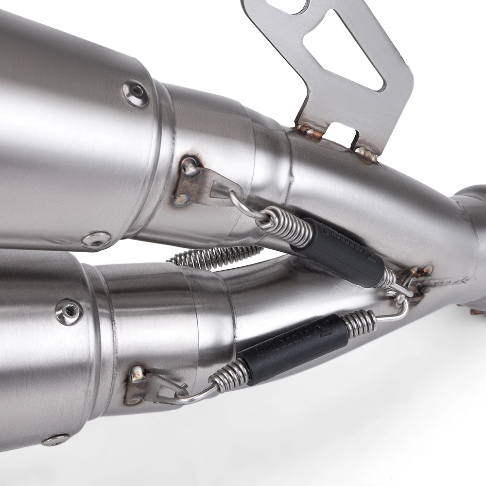 تم تغيير ماسورة العادم العالمية للدراجات النارية إلى كاتم الصوت المزدوج cbr500r R3 Z900 c25 #6