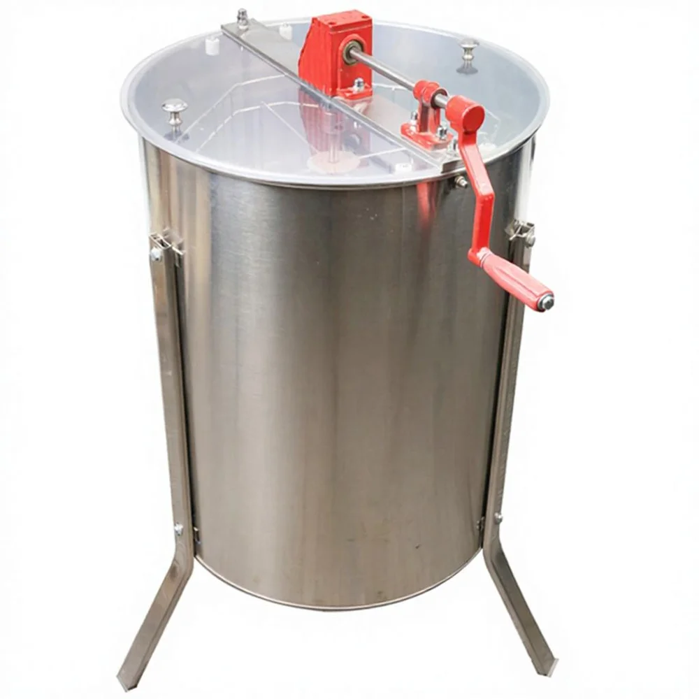 Honey Extractor With 4 Frame Manual Automatic Stainless Steel Honeycomb Spinner Crank Honey Centrifuge Beekeeping Equipment