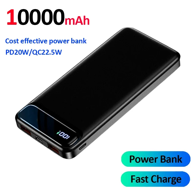 Ranwomen PD20W Super Fast Charging Power Bank Portable 10000mAh Digital Display External Battery Charger For IPhone Xiaomi