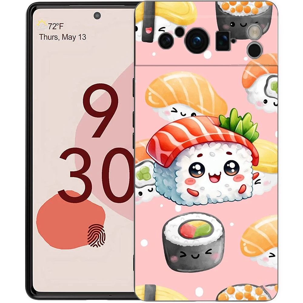 Per Google Pixel 10 Pro Custodia per telefono Pixel 9 Pro XL Custodia in TPU Pixel 8 Pro 9A 8A 7A 7 6A 6 Pro Cover morbida Simpatico cartone animato Sushi