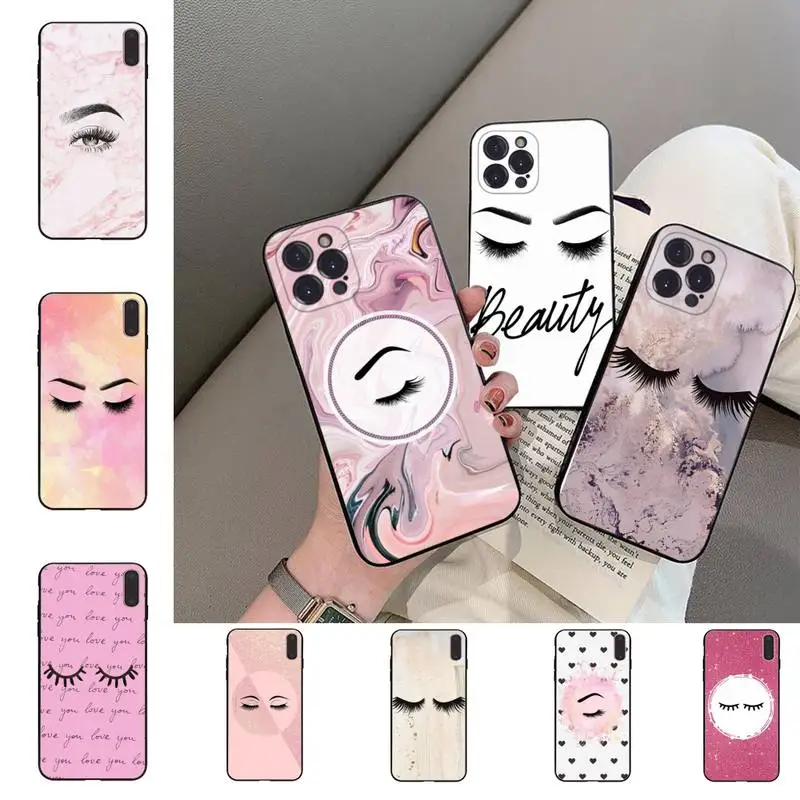 

MaiYaCa Eyelash Makeup Lip Phone Case For iPhone 6 7 8 Plus 11 12 13 14 Pro SE 2020 MAX Mini X XS XR Back Funda Cover