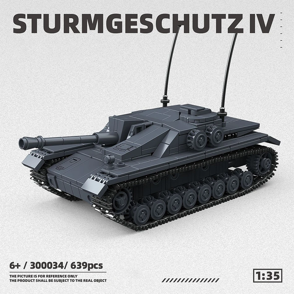 WW2 Military Sturmgeschutz IV Sd.Kfz.167 Tank Destroyer Building Blocks World War 2  Assault Gun Bricks Toys for Gift
