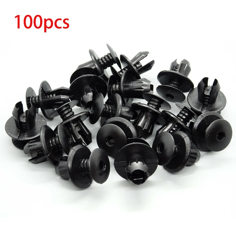 100Pcs Trim Panel Lining Mounting Fixture Clips Fit for VW T4 T5 Black Plastic