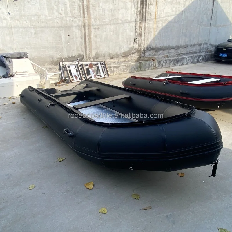 High Quality Black Color Heavy Duty Inflatable Boat 5m 5.5m 6m Thickened Large Fishing Boat In Factory Price