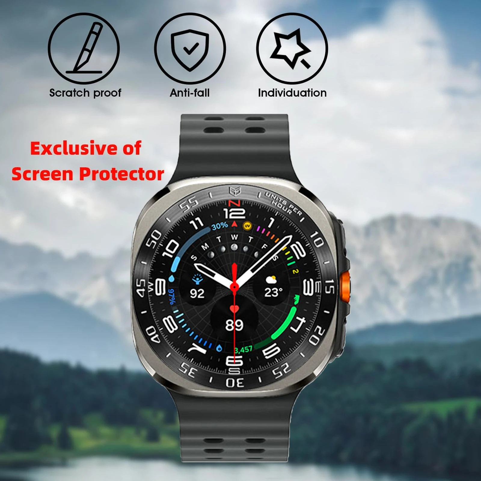 For Samsung Galaxy Watch Ultra Metal Bezel Ring Watch Bezel Styling Frame Case Cover Protection Watch Decorations image 5