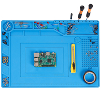Repair Pad Insulation Heat-Resistant Soldering Station Silicon Soldering Mat Work Pad Desk Platform With Magnetic Areas