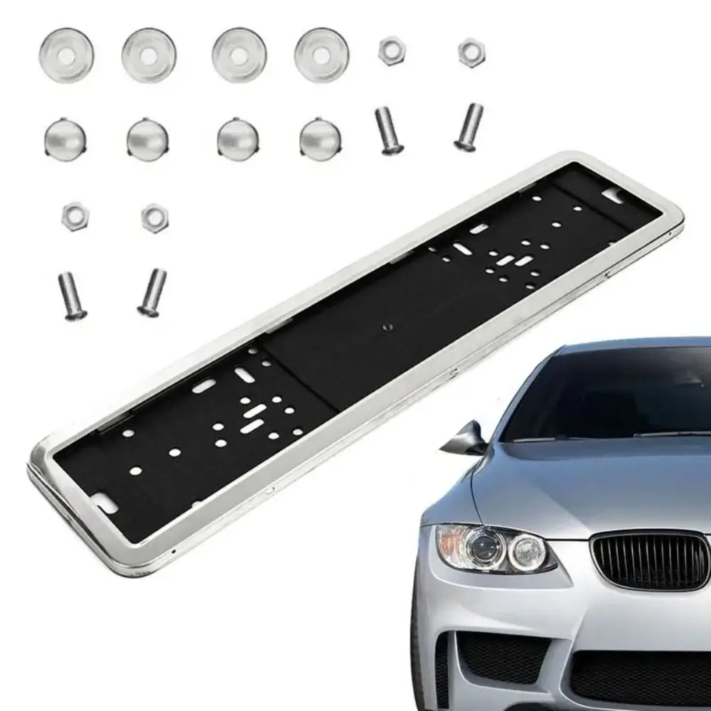 Stylish Russian Plate Frame Cover Waterproof Stainless Steel Car License Number Plate Holder Light Weight Easy Installation