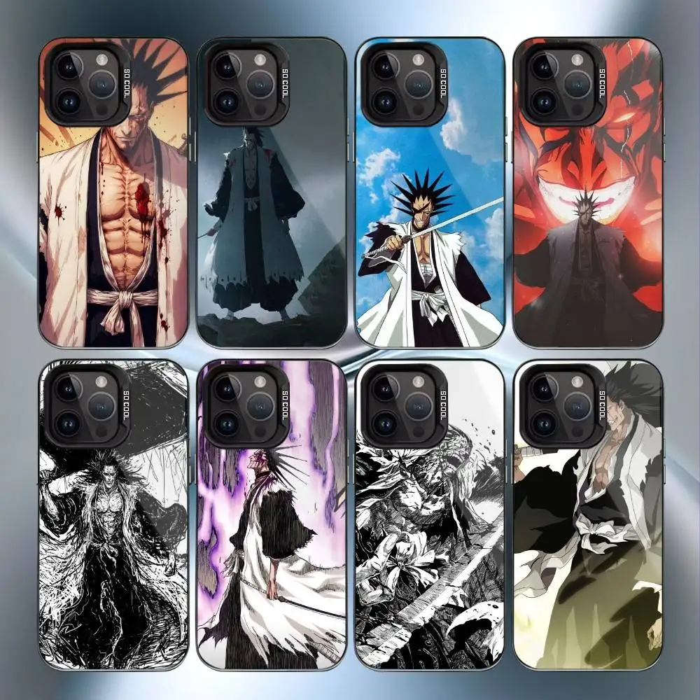 

K-Kenpachi Zaraki Bleach Anime Phone Case For iPhone17,16,15,14,13,12,11 Plus,Pro Max Black Candy Matte Shockproof Cover