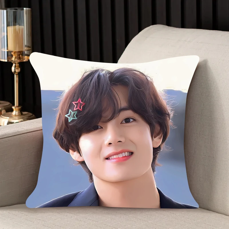 Dakimakura-Juste de coussin carrée, taie d'oreiller, décoration d'intérieur, k-kim tae hyungs, pour chambre, voiture, restaurant, chaise longue, 40x40