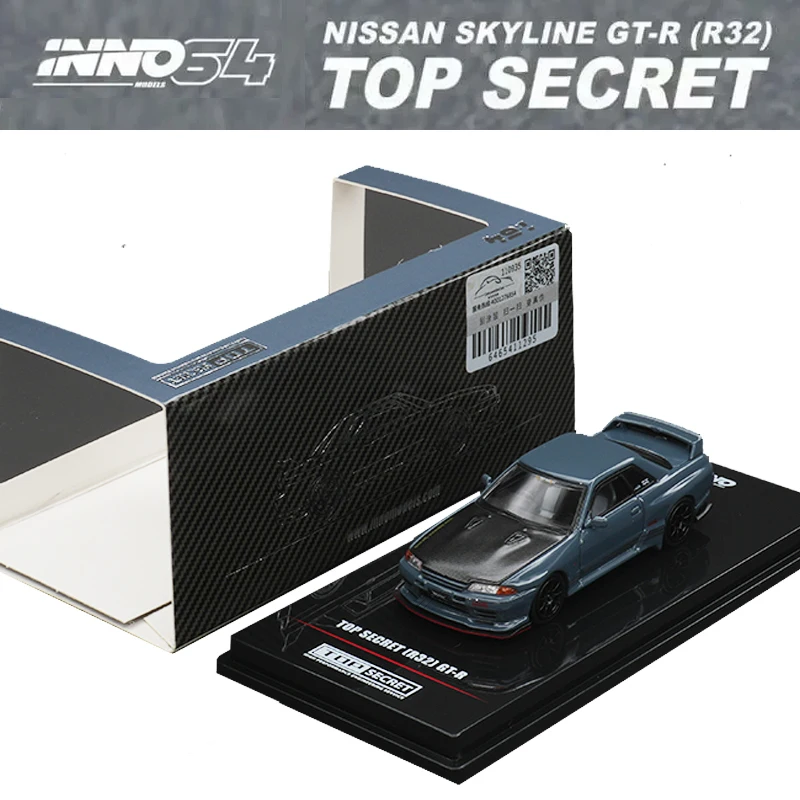 

INNO 1:64 TOP SECRET Nissan Skyline R32 GTR Stealth Grey Литая под давлением диорама Коллекция моделей автомобилей Миниатюрные игрушки