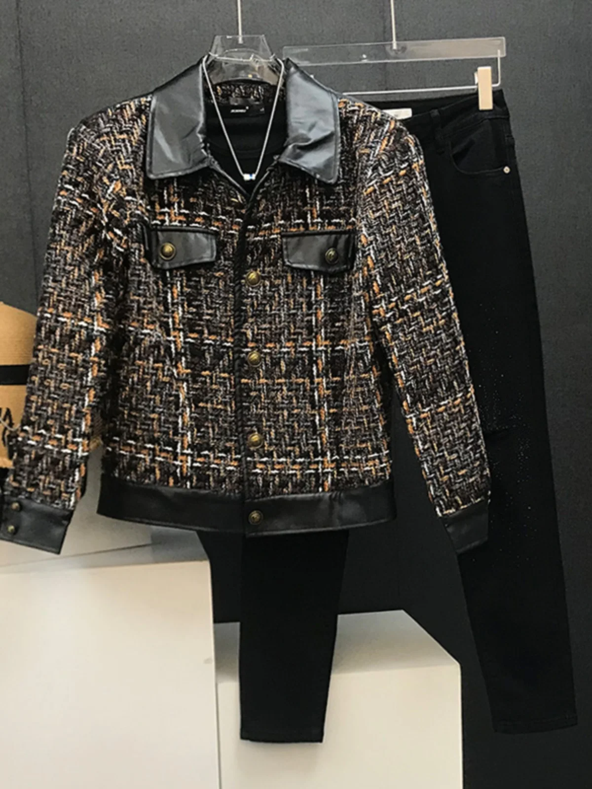 

Мужская свободная вязаная куртка-кардиган в стиле пэчворк для весны и осени, молодежная повседневная верхняя одежда с длинными рукавами