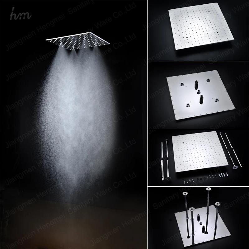 shower head 500mm rainfall,dual rain and misty shower head 20 inch rain shower head