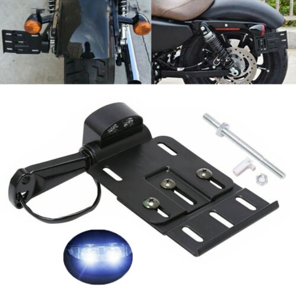 

Motorcycle Telescopic Folding LED Side Mount License Plate Bracket For 2004-2016 Harley Sportster XL 883 1200 XL883 XL1200