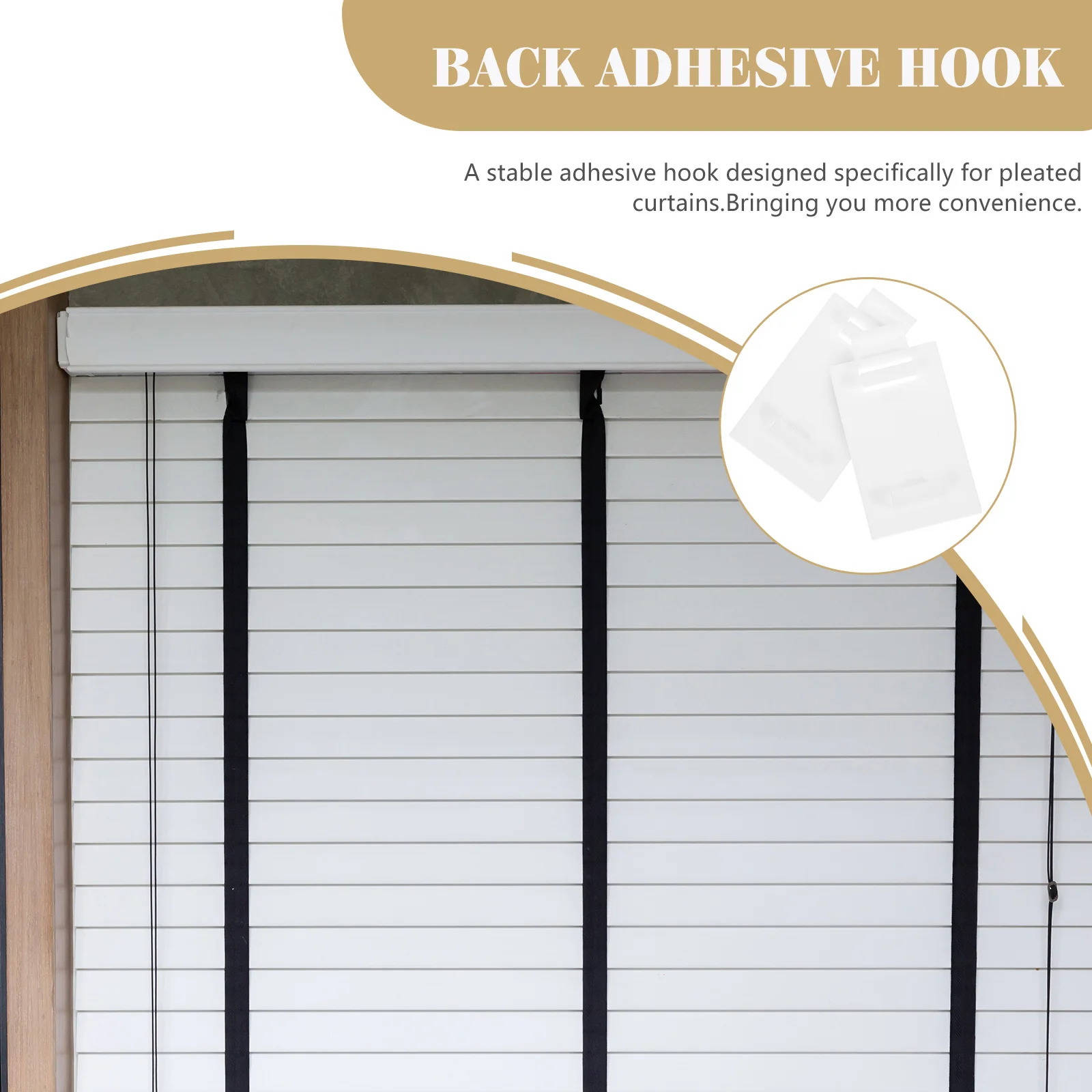 

2 set Pleated Curtain Fittings No-Drill Mounting Brackets Adhesive Hooks For Roller Blinds Replacement Parts Accessory