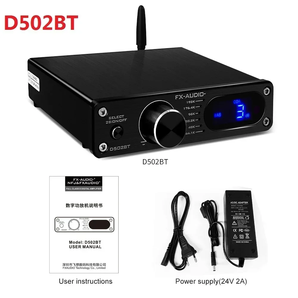 2020 FX-Audio Nuovo D502BT HiFi Amplificatore di potenza audio digitale a 2.1 canali 60W * 2 + Uscita subwoofer QCC3003 Telecomando Bluetooth