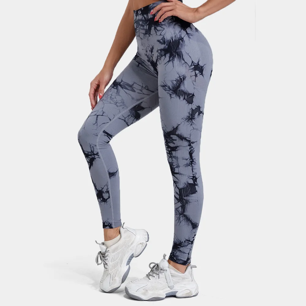 Tie Dye Pantaloni da yoga Leggings sportivi Donna Senza soluzione di continuità Vita alta Push Up Donna Calzamaglia Fitness Allenamento Leggins