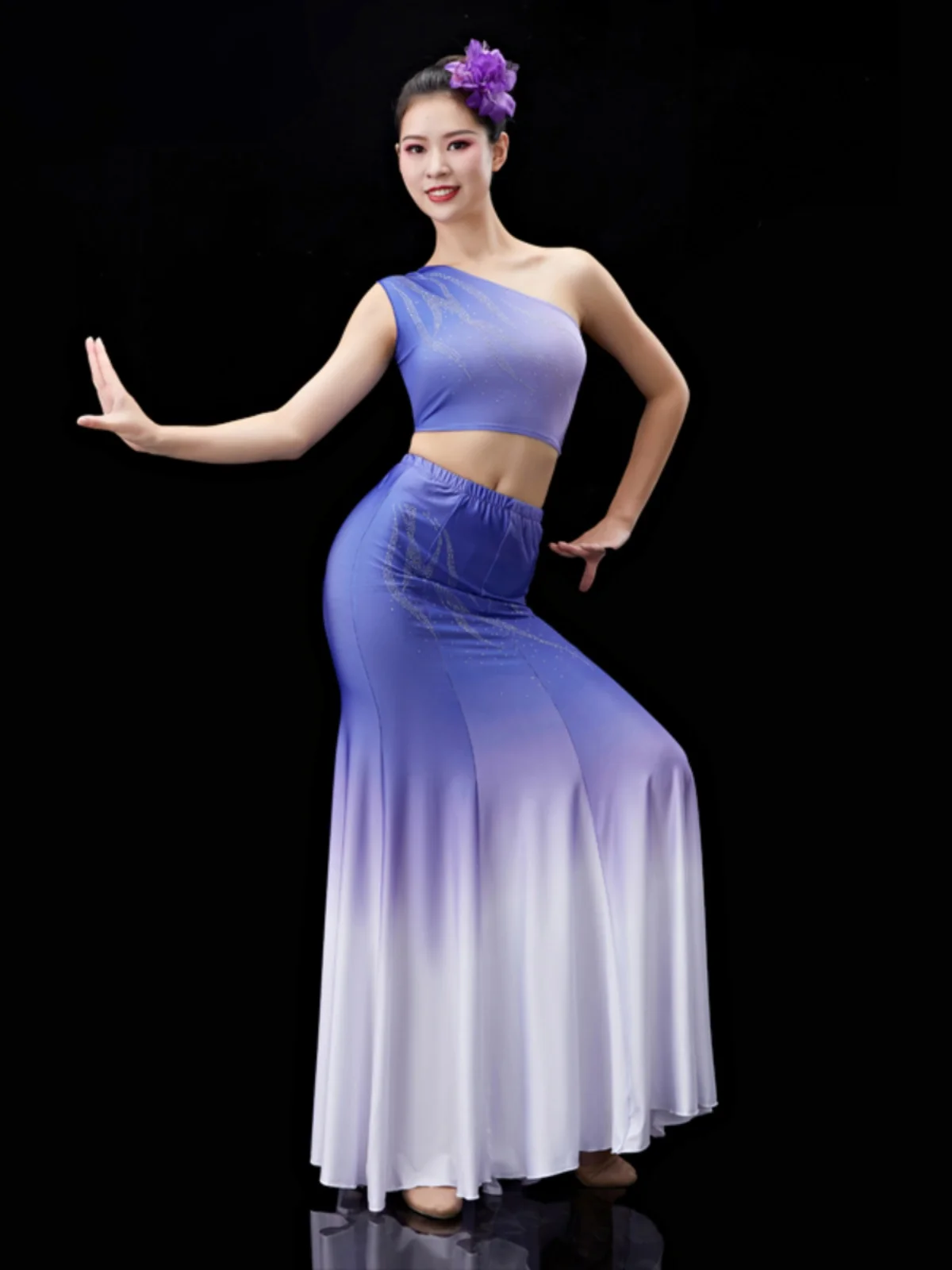 Dai Dance – Costumes folkloriques chinois Hmong pour femmes et filles, vêtements de danseuse de paon, jupe traditionnelle en queue de poisson, spectacle sur scène de paon