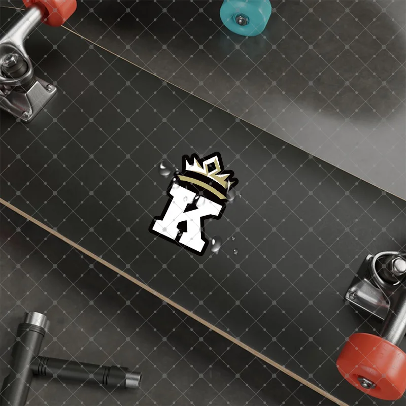 1PC Stylish "K" with Crown Decal - Waterproof Durable Vivid Sticker for Cars Laptops Phones - Royal-themed Personalization
