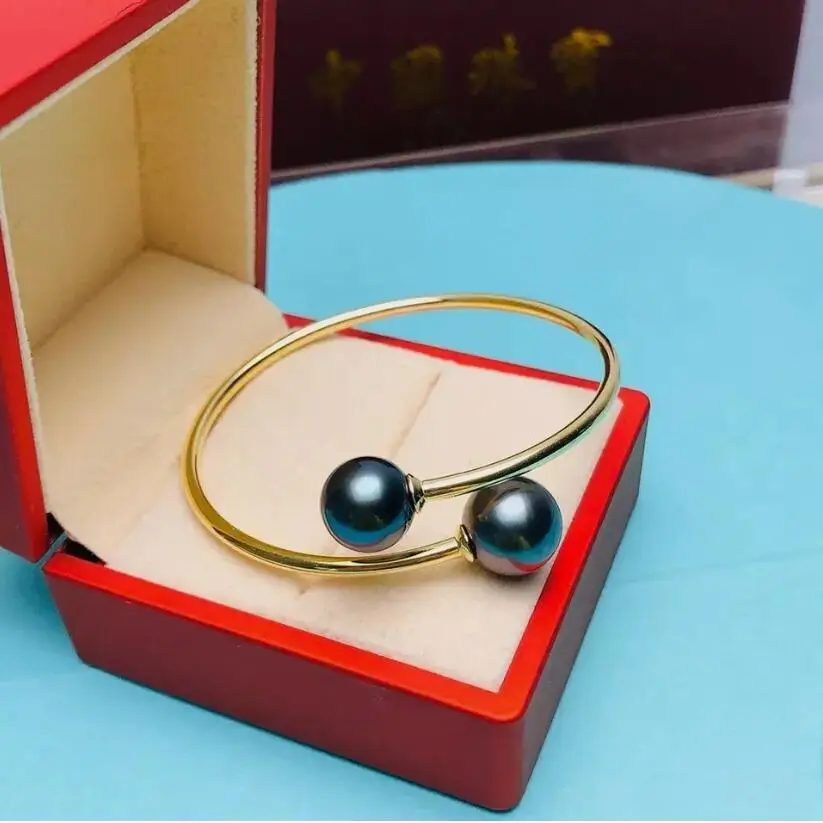 

Black NEW Gorgeous AAAA 10-11mm South Sea pearl bracelet 925S