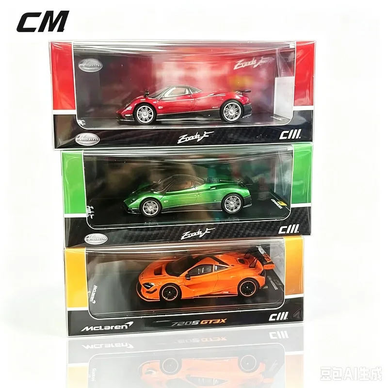 cmmodel-1-64-mclaren-750s-gt3x-orange-pagani-zonda-f-metal-green-red-alloy-model-small-scale-ornamentsadult-collectibles