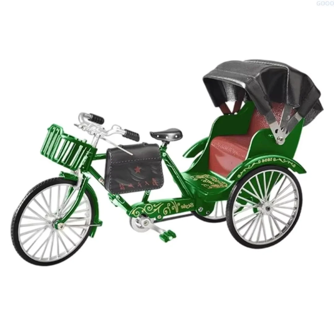 앤티크 자전거 올드 릭샤 모델 올드 레트로 전시품 수집품 테이블 장식 삼륜차 생일 서프라이즈 선물 어린이 장난감