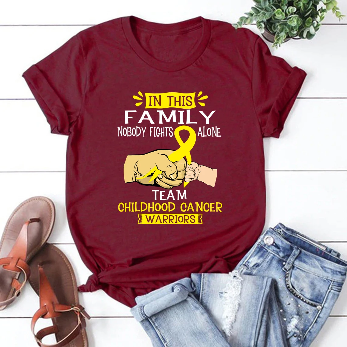 In Dieser Familie Niemand Kämpft Allein Team Kindheit Krebs Krieger T Shirt Unterstützung Kindheit Krebs Krieger T-shirt Unisex T-shirts