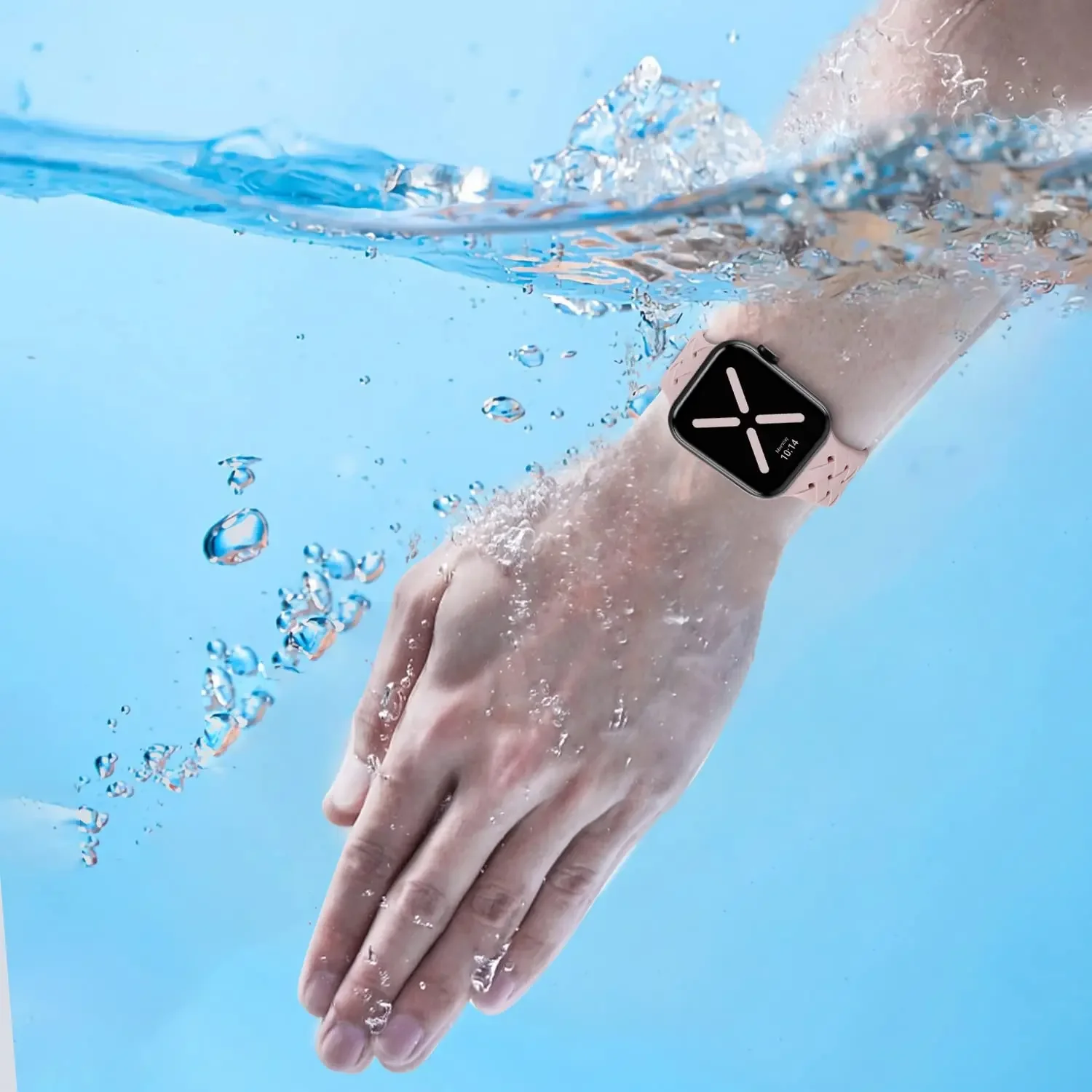 Correa de silicona para Apple Watch Band 46mm 44mm 40mm 45mm 41mm 42mm Correa deportiva iWatch Series 10 SE 9 8 7 6 5 4 Ultra 2