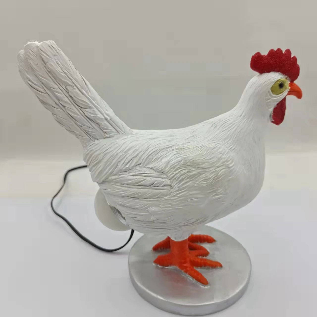 Lámpara de mesa de huevo de resina, luz nocturna con diseño de huevo de gallina