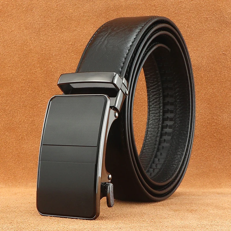 

Деловые черные ремни с автоматической пряжкой, мужские роскошные формальные дизайнерские ремни из натуральной кожи, повседневные молодые мужчины ceinture homme