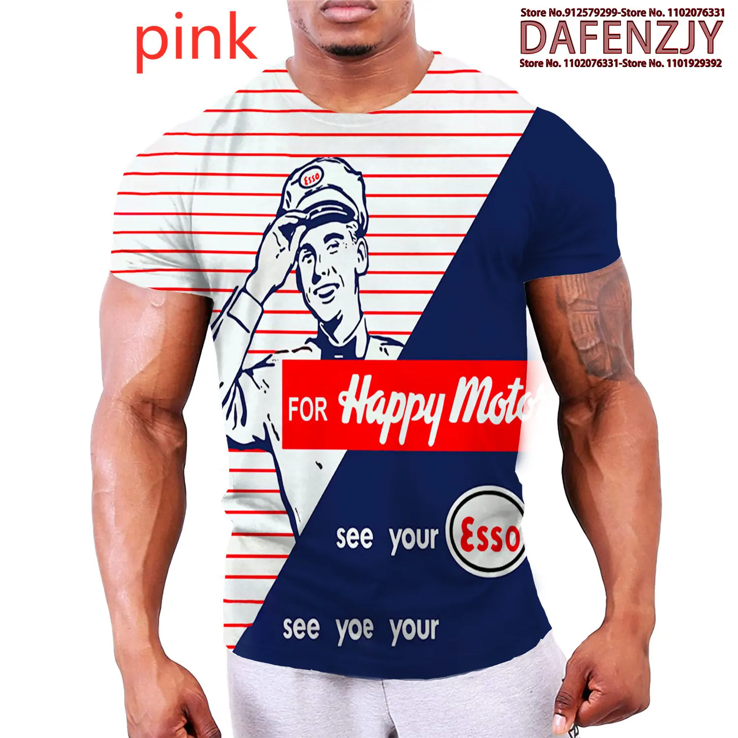Unisex Novelty Graphic T-Shirt 3D Printed Vintage Casual Short Sleeve Tee Shirt Retro Crew Neck Top