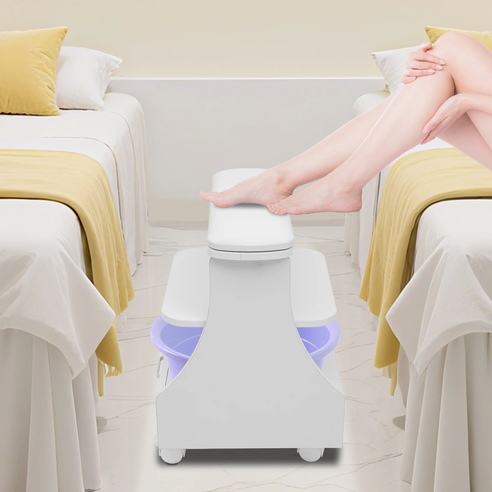 مسند القدمين حمام القدم البراز مع عجلات صالون تجميل الأظافر عربة مانيكير الأثاث للباديكير تدليك القدم العناية بالأظافر