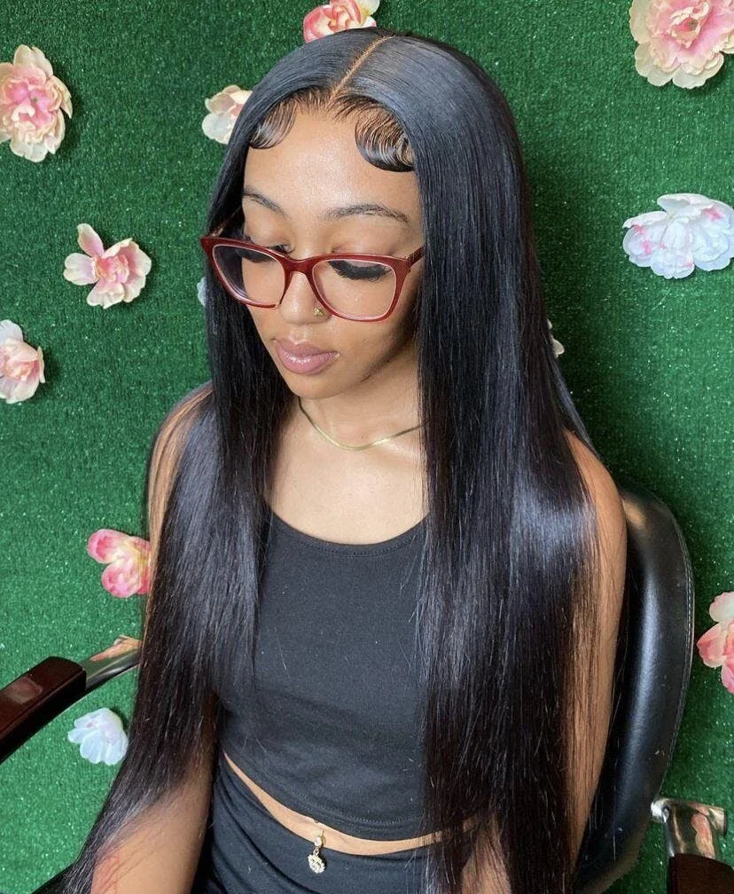 Straight Lace Front Wigs Human Hair 20 Inch 13x4 Lace Front Wigs for Women Human Hair 180% Density Pre Plucked Straight Wigs