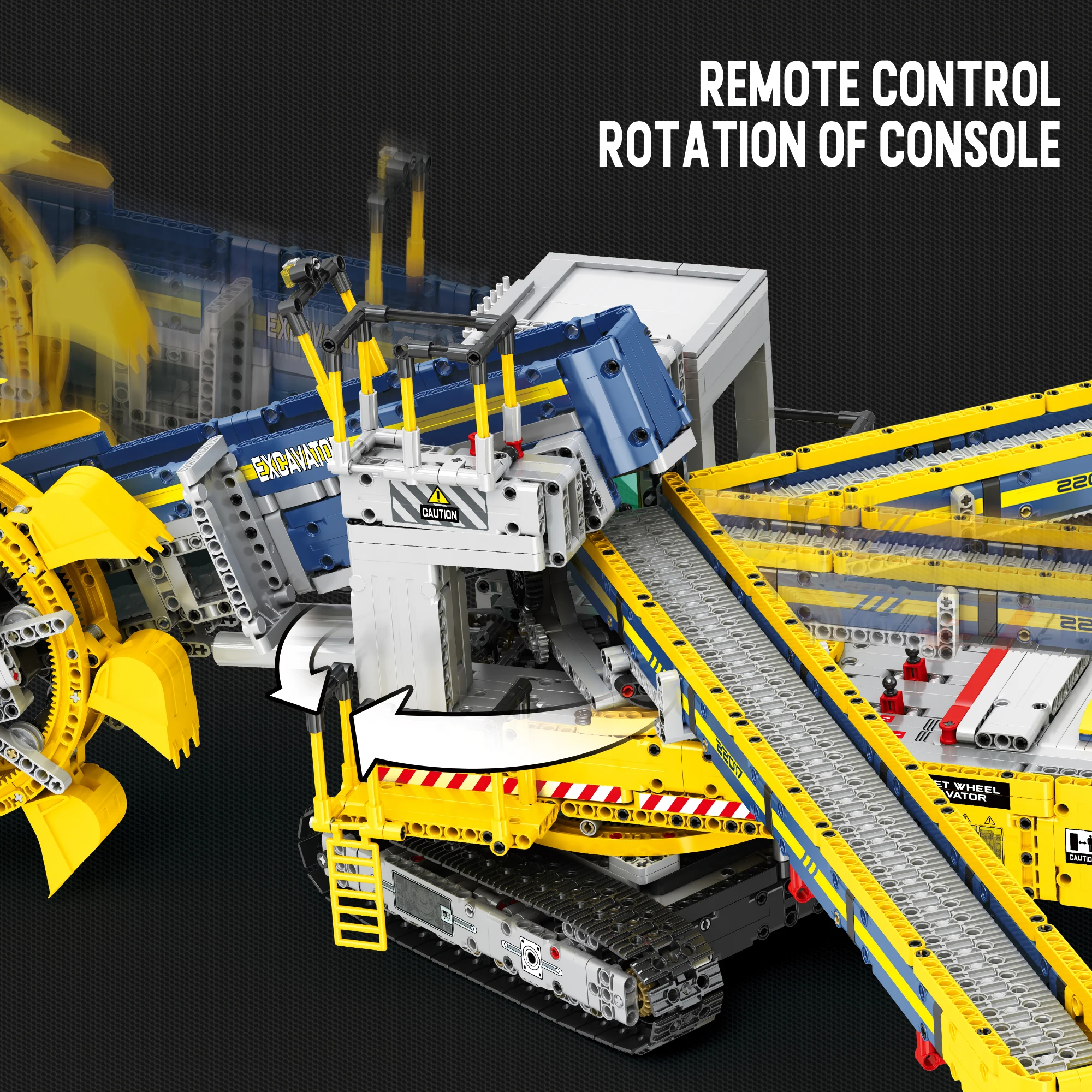 Bucket Wheel Excavator Building Set, รีโมทคอนโทรล Tow Truck Crane Construction Model Kit, ของขวัญวันเกิดสําหรับผู้ใหญ่เด็กชาย 14 +