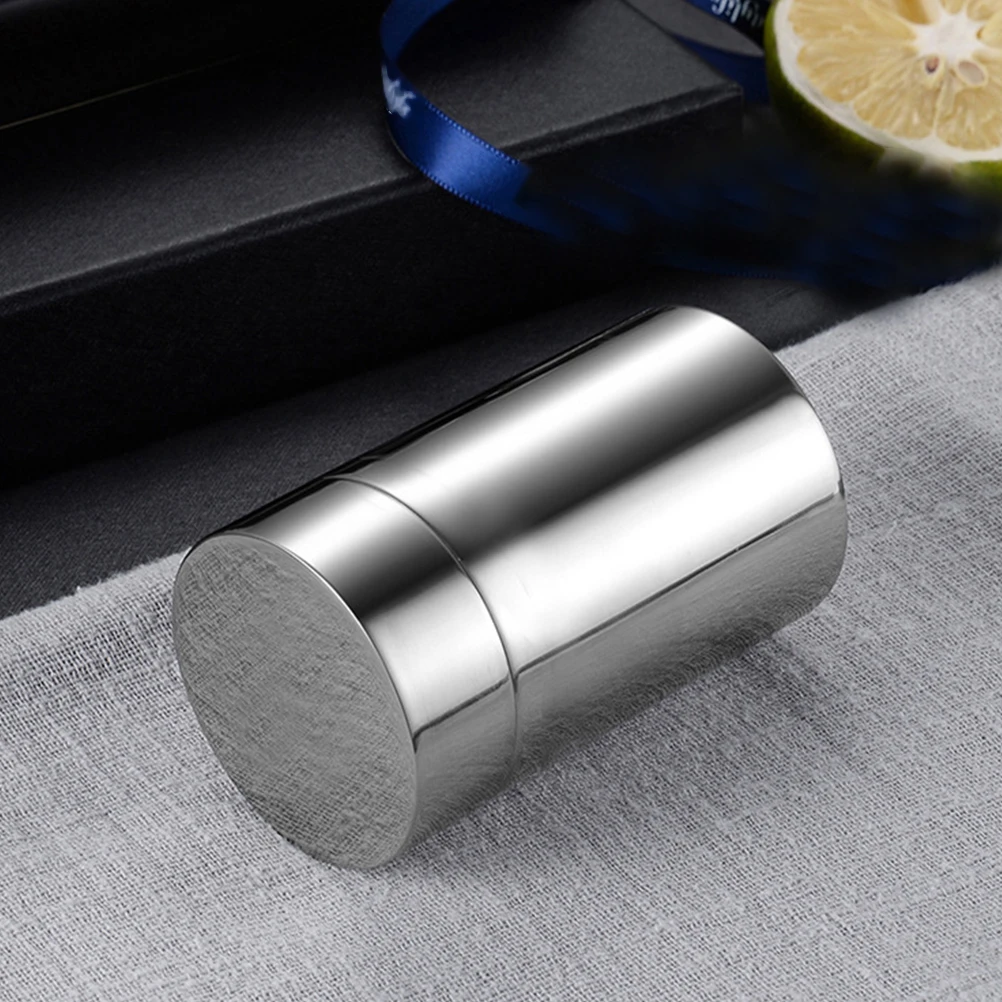 

1pc Stainless Steel Tea Can Thickened 2.5Mm Sealed Storage Container Portable Travel Tea Silver Smooth Design