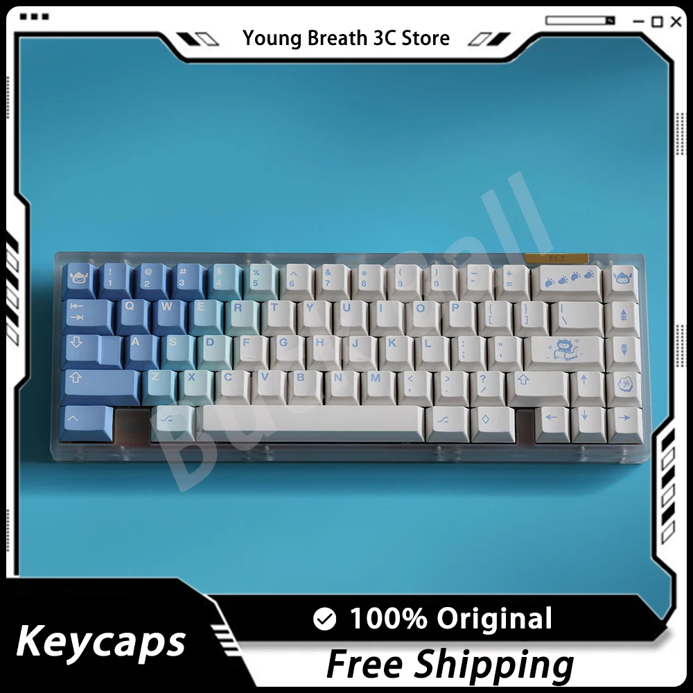 

Milkyway Yeeti Light Customized Blue Keycaps Set PBT Heat Sublimation Mechanical Keyboard Keycap PC Accessories Key Caps Gift