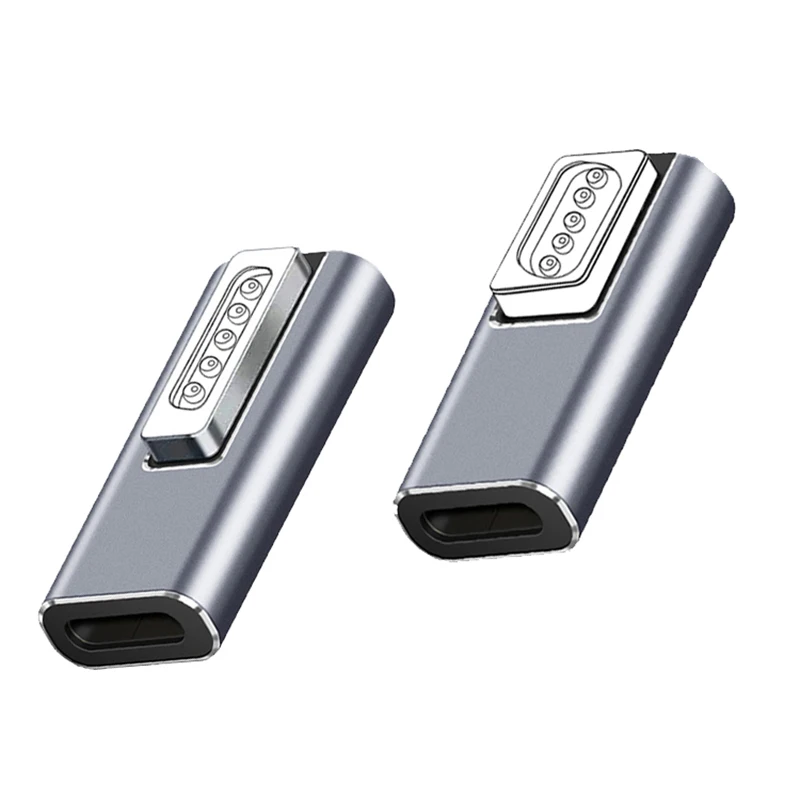 Konwerter USB C PD do szybkiego ładowania Adapter żeński typu C do magnetycznego złącza L-tip T-tip do zasilacza laptopa Macbook Pro