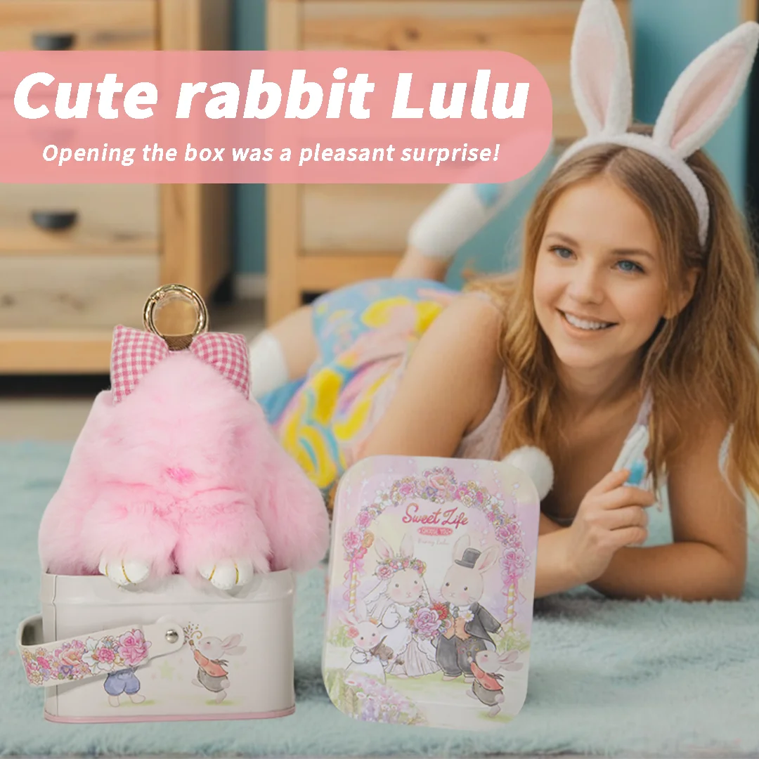 الأرنب لولو، الأرنب لولو المفاتيح مع القصدير، اليدوية لينة الأرنب Pompom المفاتيح سحر، الأرنب المفاتيح القطيفة، الأرنب المفاتيح، مناسبة f #5