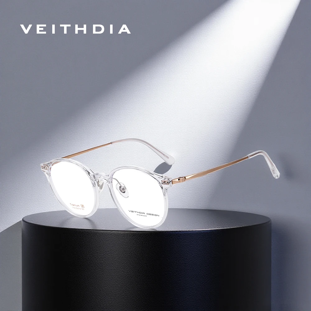 

Очки VEITHDIA с защитой от синего света, титановая оправа TR90, антиусталостные, для работы за компьютером и чтения, круглые, унисекс, модель E71F03