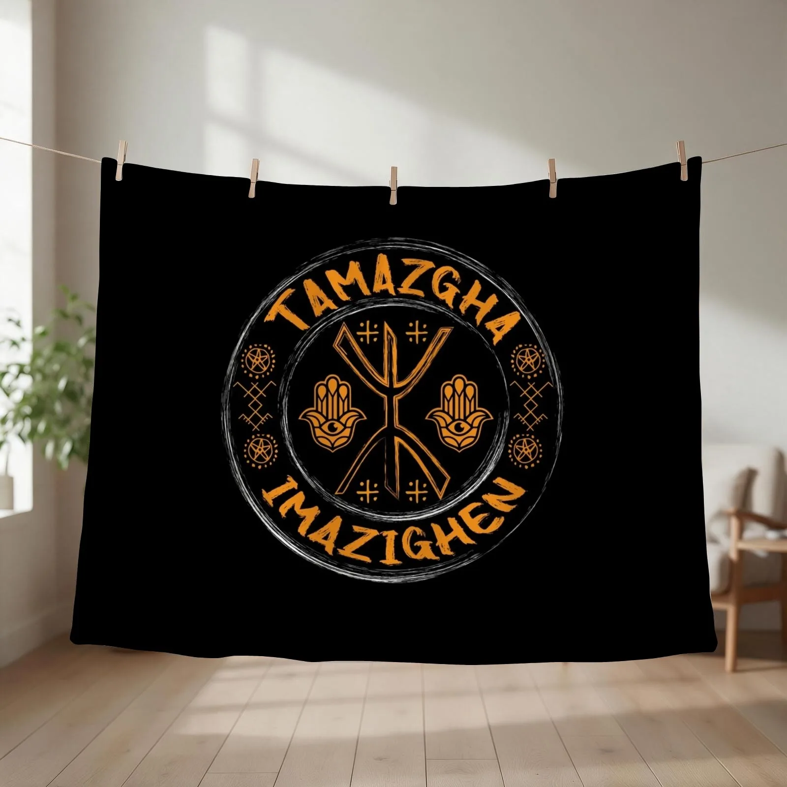 Kabyle Amazigh Throw Blanket couch cozy soft plush fuzzy picnic outdoor blanket