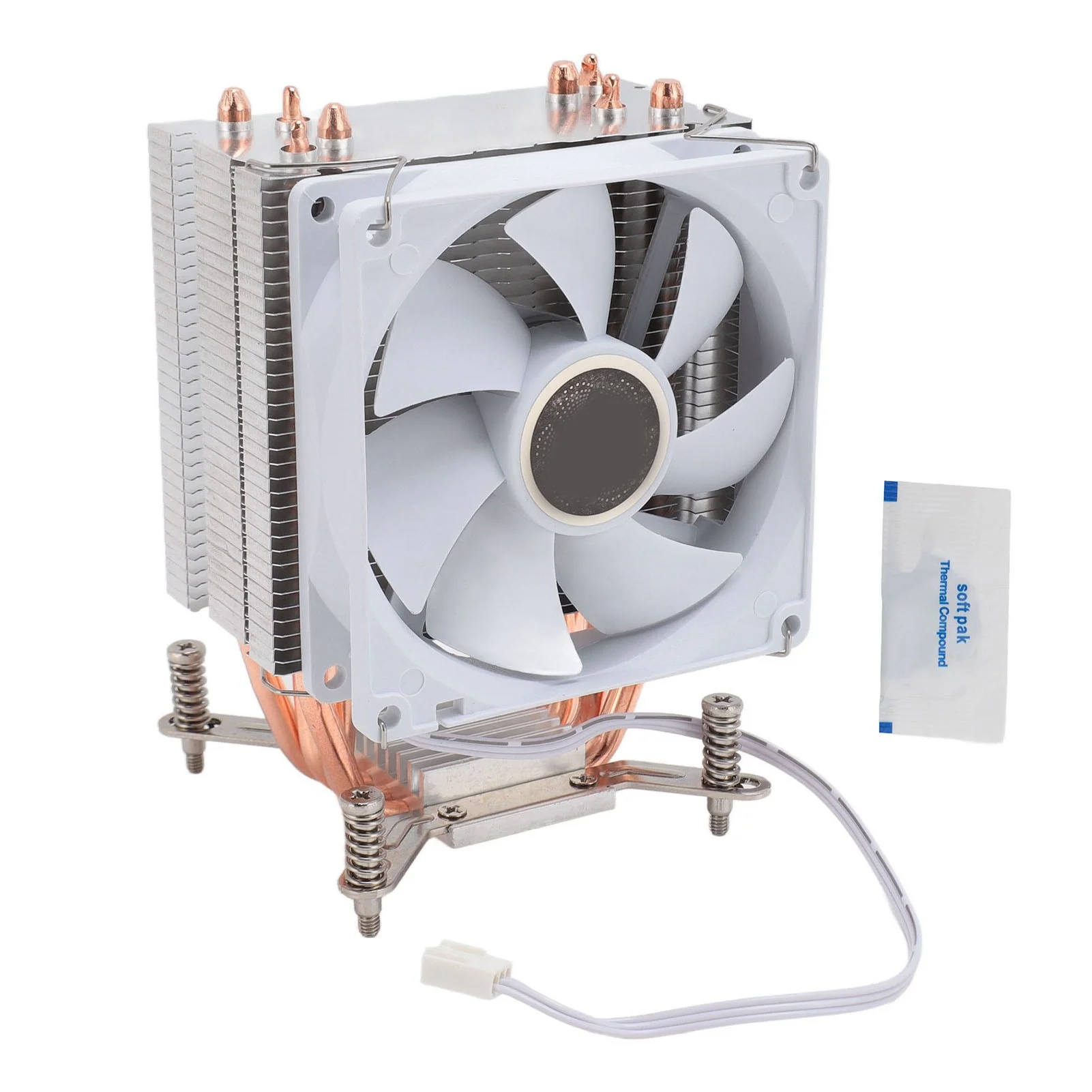 CPU Cooling Fan 3.54in 4 Heat Pipes 3pin 12VDC 2000RPM Hydraulic Bearing CPU Air Cooler for Motherboard with Backplate