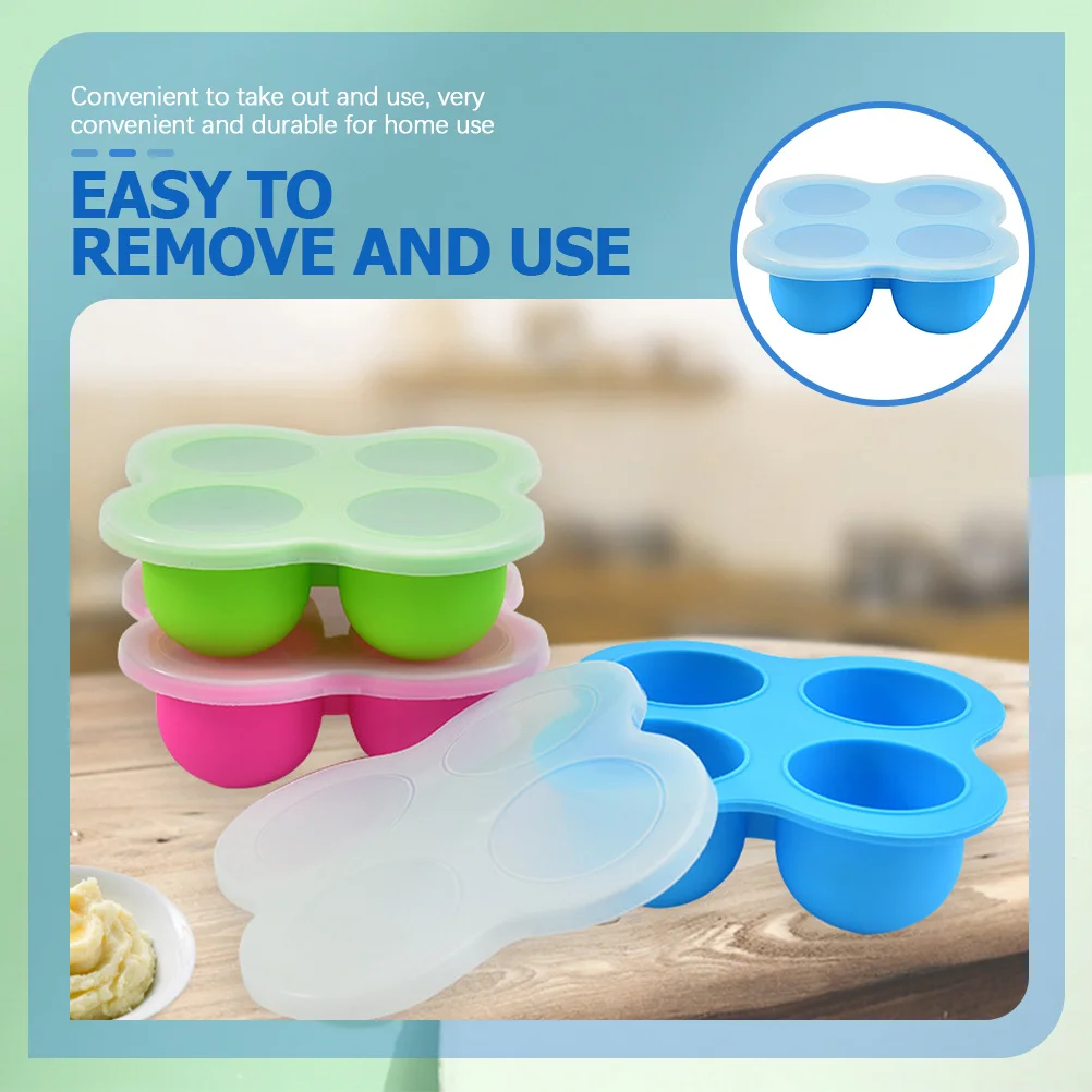 Recipientes de armazenamento de alimentos para bebês, recipiente de silicone de cavidade para congelamento complementar de purê de alimentos