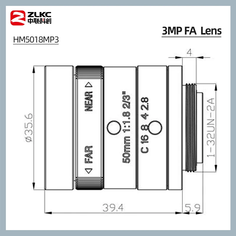 50 ملم عدسة رئيسية 3MP C-Mount كاميرا F1.8 دليل القزحية 2/3 ''CMOS الاستشعار آلة الرؤية لكاميرا التفتيش الصناعية HM5018MP3