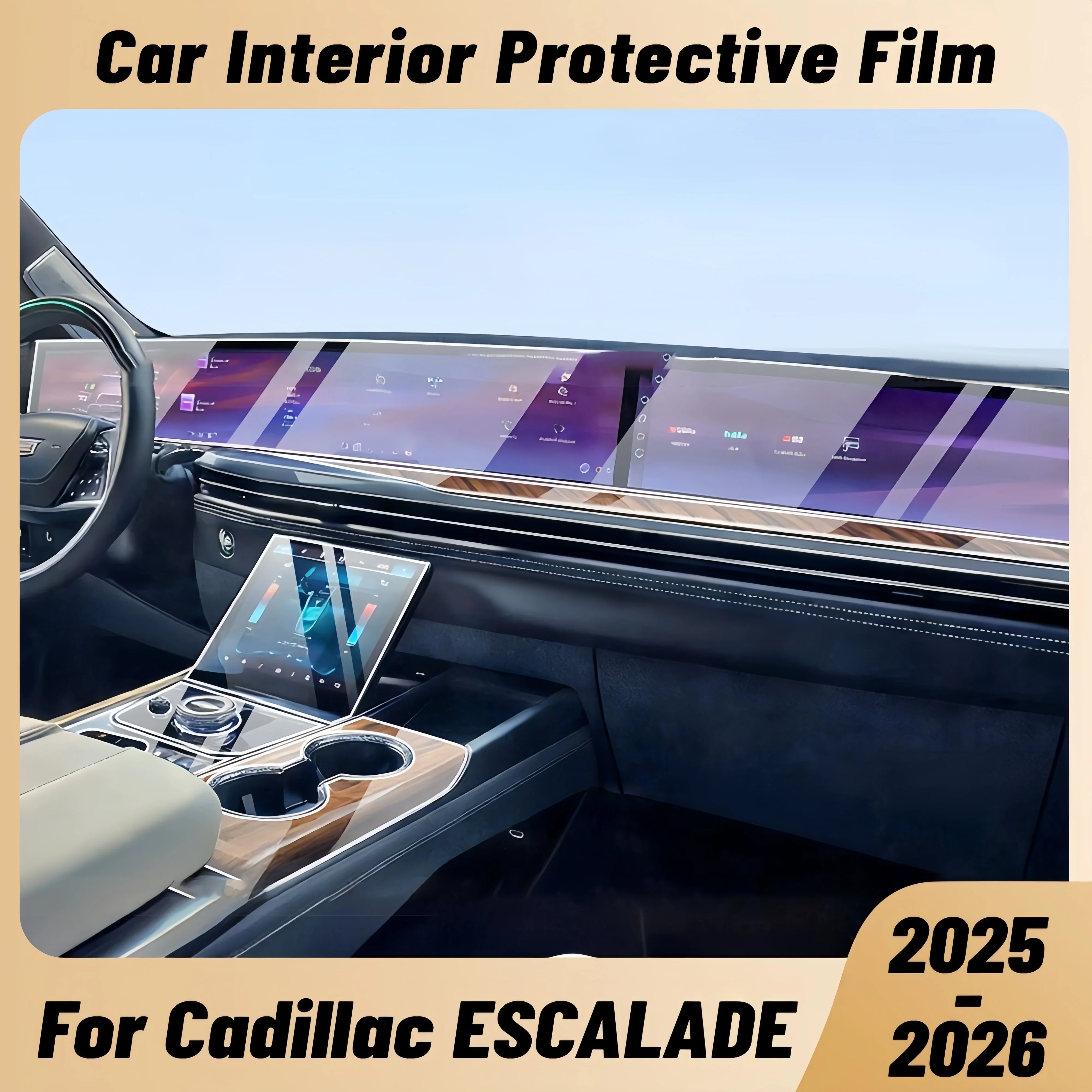 Anti-scratch Car Interior Center Console Media Dashboard Navigation TPU Protector Film For Cadillac ESCALADE 2025 2026