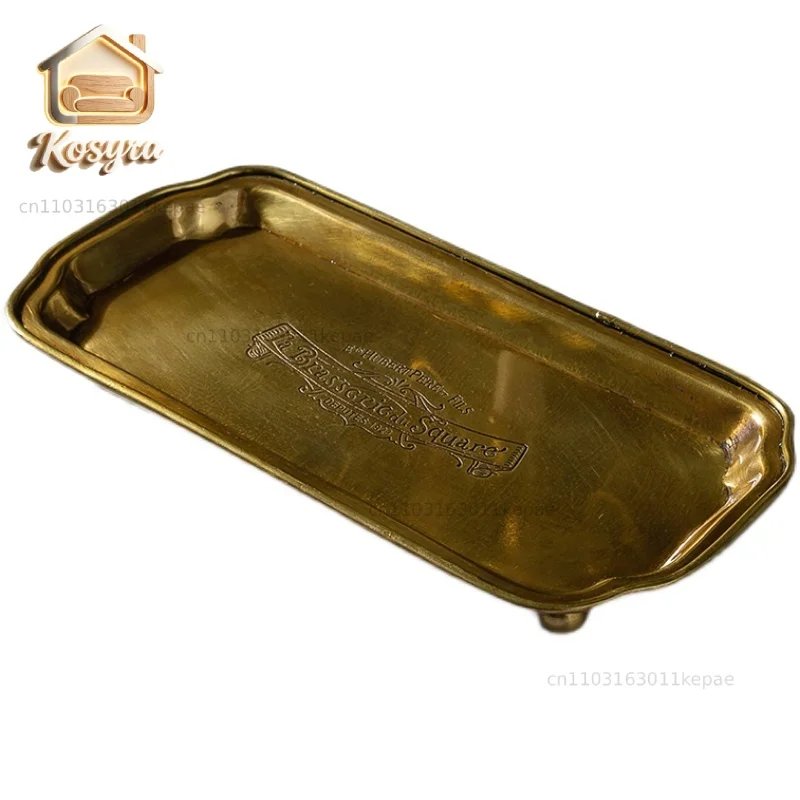 

Imported brass decorative luxury tray Indian handmade retro snack Dim sum fruit tray
