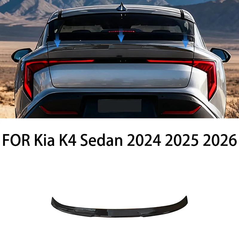 

АВТОМОБИЛЬНЫЕ аксессуары, подходят для Kia K4 Sedan 2024 2025 2026, черное углеродное волокно, задняя дверь, задний спойлер багажника, крыло, губа