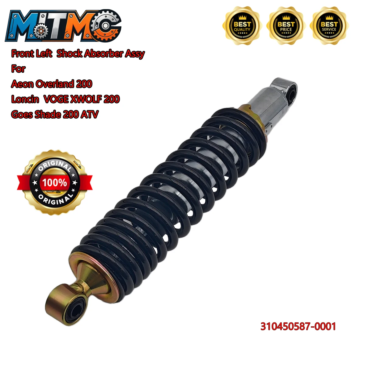 MITMC Front Left Shock Absorber Assy For Aeon Overland 200 Loncin VOGE XWOLF 200 Goes Shade 200 ATV 310450587-0001